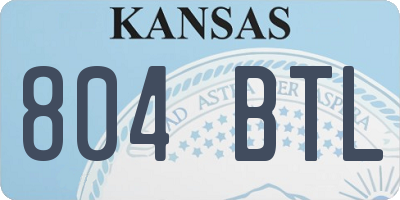 KS license plate 804BTL