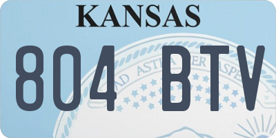 KS license plate 804BTV