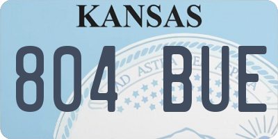 KS license plate 804BUE