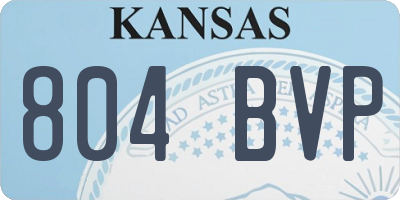 KS license plate 804BVP
