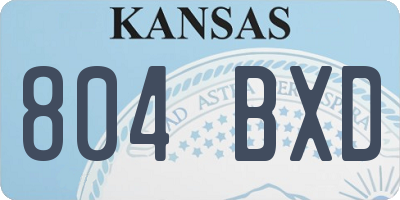 KS license plate 804BXD