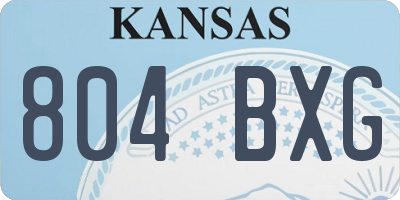KS license plate 804BXG