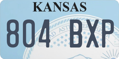 KS license plate 804BXP