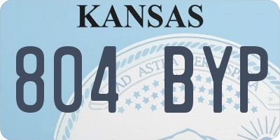 KS license plate 804BYP