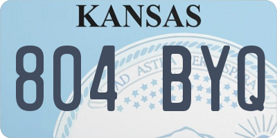 KS license plate 804BYQ