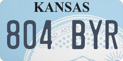 KS license plate 804BYR