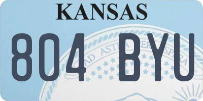 KS license plate 804BYU