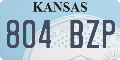KS license plate 804BZP