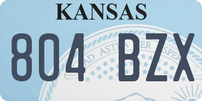 KS license plate 804BZX