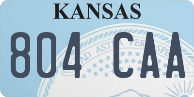KS license plate 804CAA