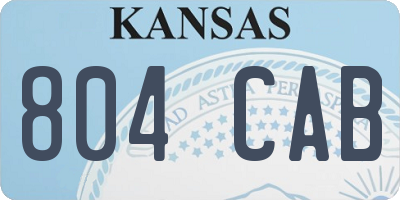 KS license plate 804CAB