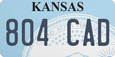 KS license plate 804CAD