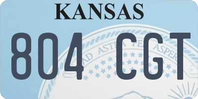 KS license plate 804CGT