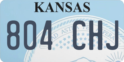 KS license plate 804CHJ
