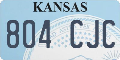 KS license plate 804CJC