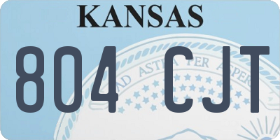 KS license plate 804CJT