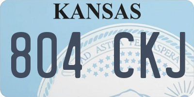 KS license plate 804CKJ