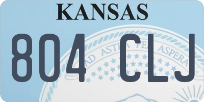 KS license plate 804CLJ