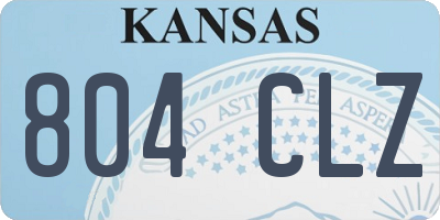 KS license plate 804CLZ