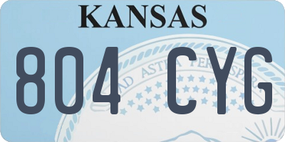 KS license plate 804CYG