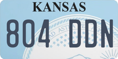 KS license plate 804DDN