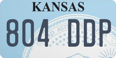 KS license plate 804DDP