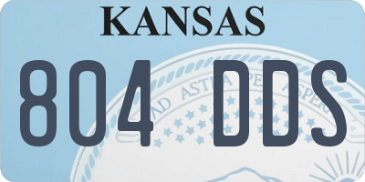 KS license plate 804DDS