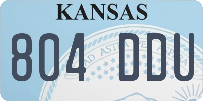 KS license plate 804DDU