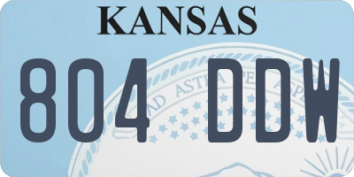 KS license plate 804DDW