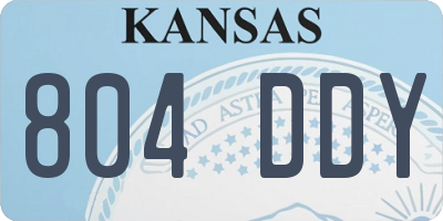 KS license plate 804DDY