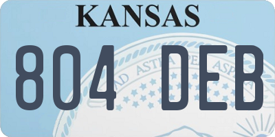 KS license plate 804DEB