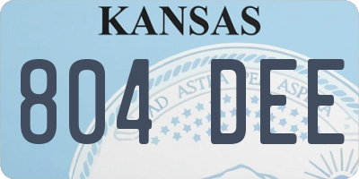 KS license plate 804DEE