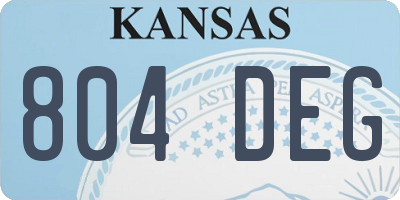 KS license plate 804DEG