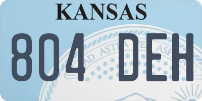 KS license plate 804DEH