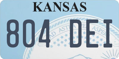 KS license plate 804DEI