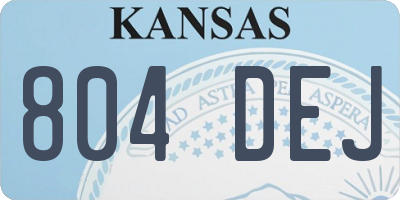 KS license plate 804DEJ