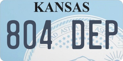 KS license plate 804DEP