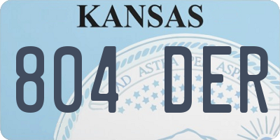 KS license plate 804DER