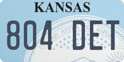 KS license plate 804DET