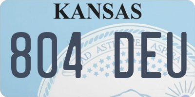KS license plate 804DEU