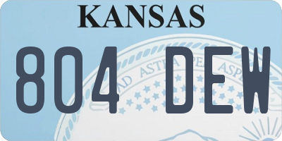 KS license plate 804DEW