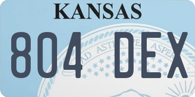 KS license plate 804DEX