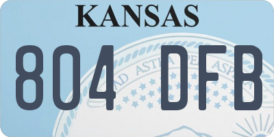 KS license plate 804DFB