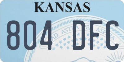 KS license plate 804DFC