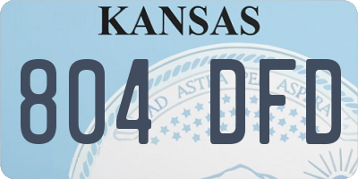 KS license plate 804DFD