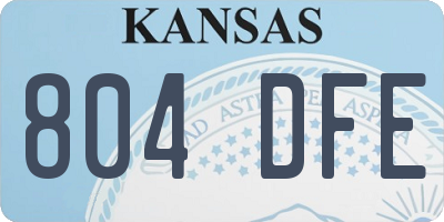 KS license plate 804DFE
