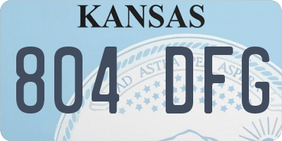 KS license plate 804DFG