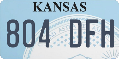 KS license plate 804DFH