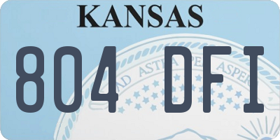 KS license plate 804DFI