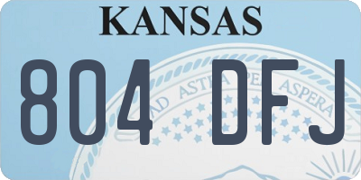 KS license plate 804DFJ